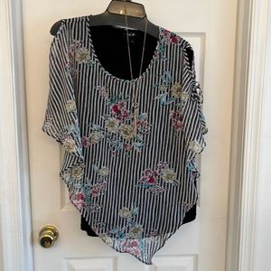 AGB Womens Blouse with tank underneath